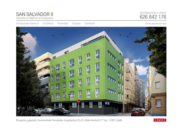San Salvador 8. Próxima venta de viviendas en régimen de cooperativa. Información y Venta: 626 842 176